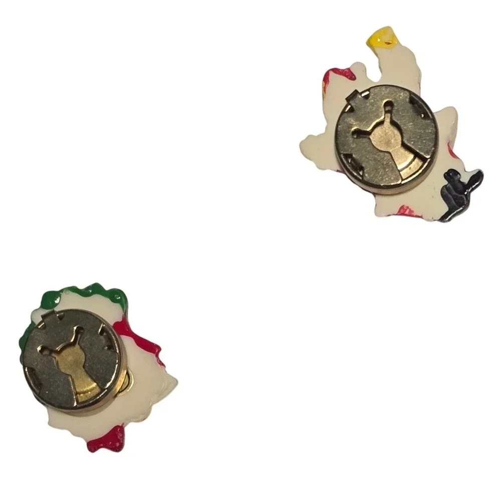 VTG oldstock Christmas holiday Button covers 2 sets 8 total santa tree snow bell